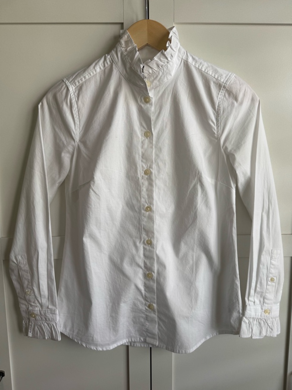 Madewell Cutaway Tuxedo Shirt in Poplin in White Size XL - Picture 3 of 5